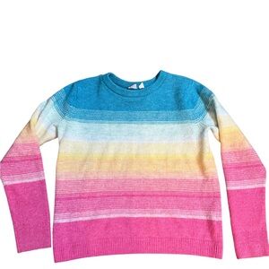 Adorable, Comfy Gap Kids Rainbow Stripe Sweater Girls Sz 12 (XL) Cozy Knit